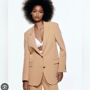 ZARA STRAIGHT CUT CAMEL BLAZER size S